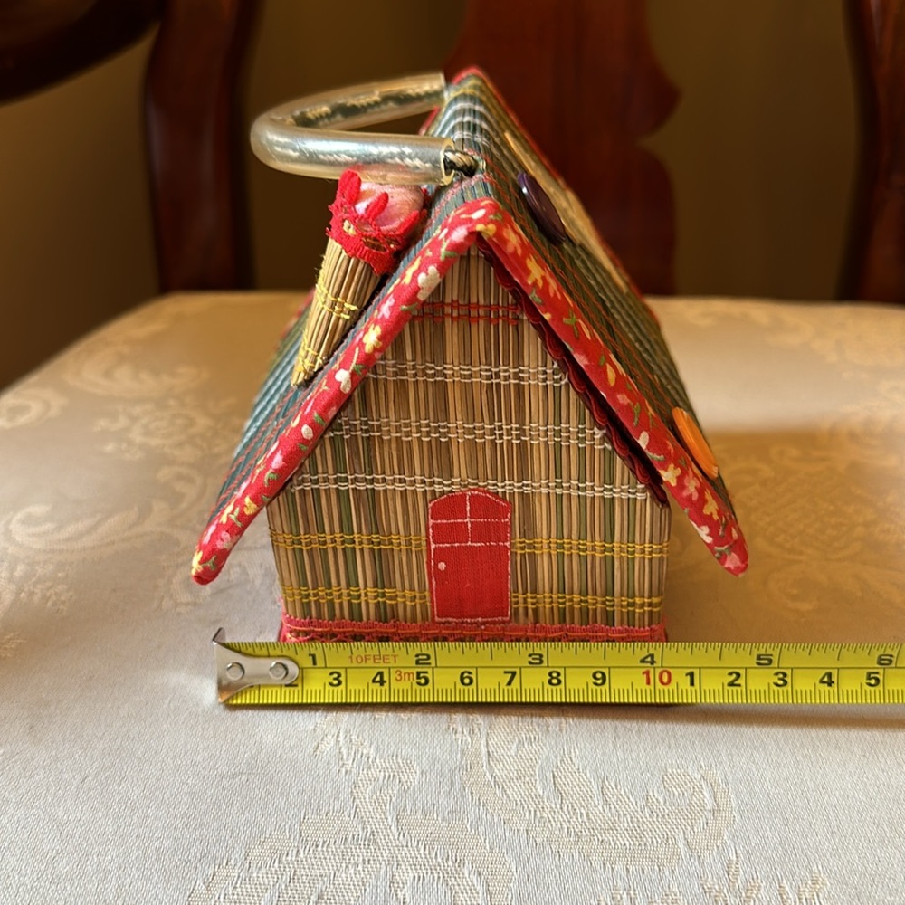 Vintage 1950s Straw Work sewing box from Japan in EUC - Picture 10 of 12